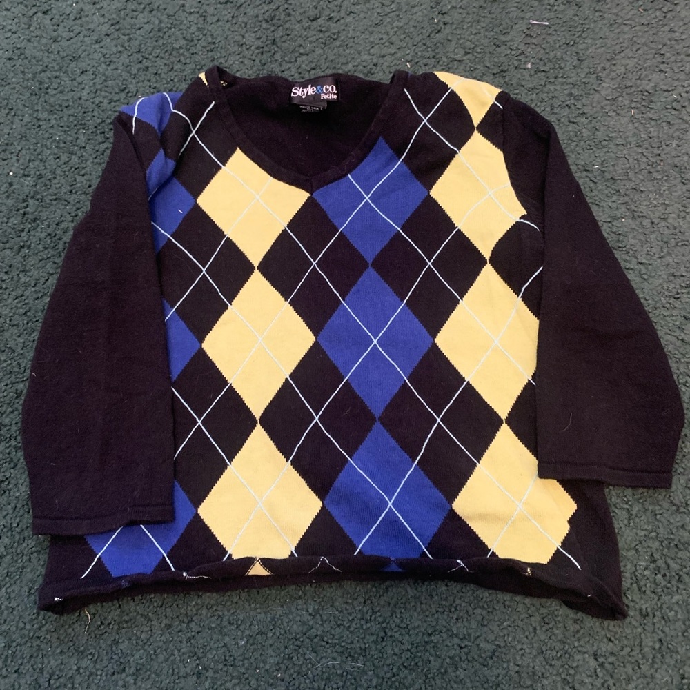 Black Plaid sweater by Style and co size M